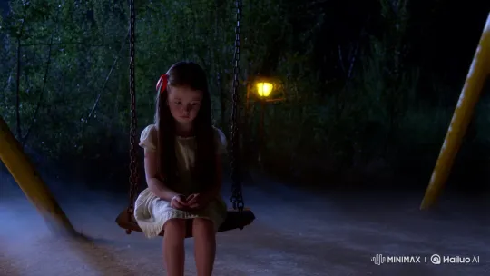 Lonely Girl on Rusty Swing in Nighttime Playground – AI Generated Video | Hailuo AI