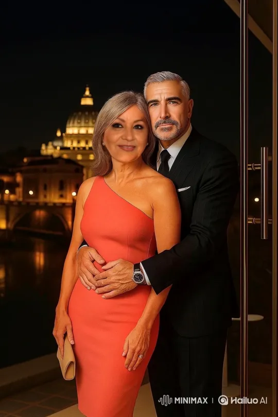 Romantic Couple's Tender Moment on a Night balcony – AI Generated Video | Hailuo AI