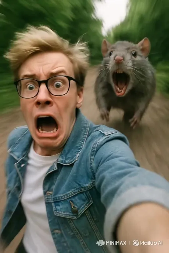Yan Topless Flees from a Mouse – AI Generated Video | Hailuo AI