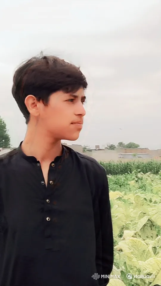 Contemplative Young Man Smiles in Open Field – AI Generated Video | Hailuo AI