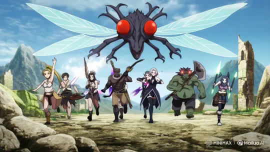 Fantasy Adventurers Charge Through Ruins in Anime Style – AI Generated Video | Hailuo AI
