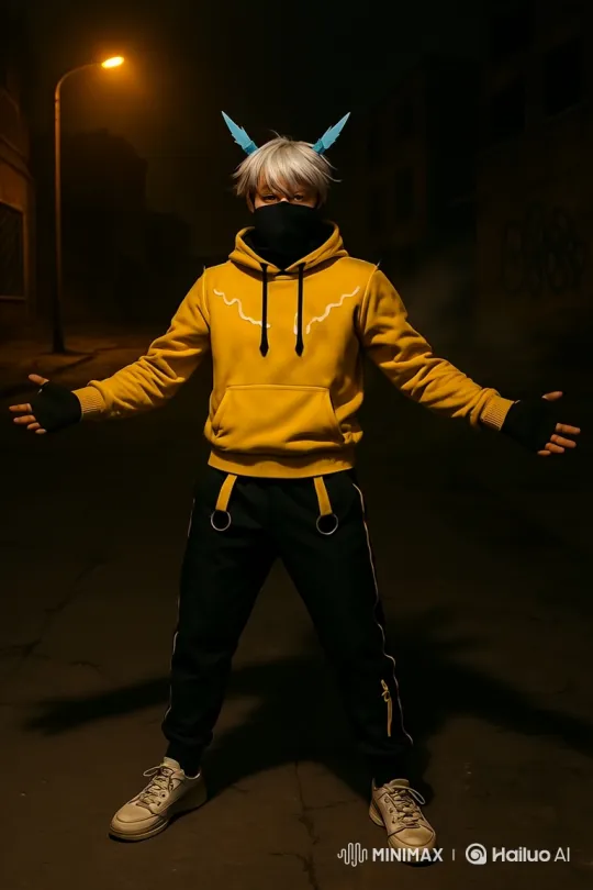 Mysterious Figure in Alley with Dramatic Pose and Exit – AI Generated Video | Hailuo AI