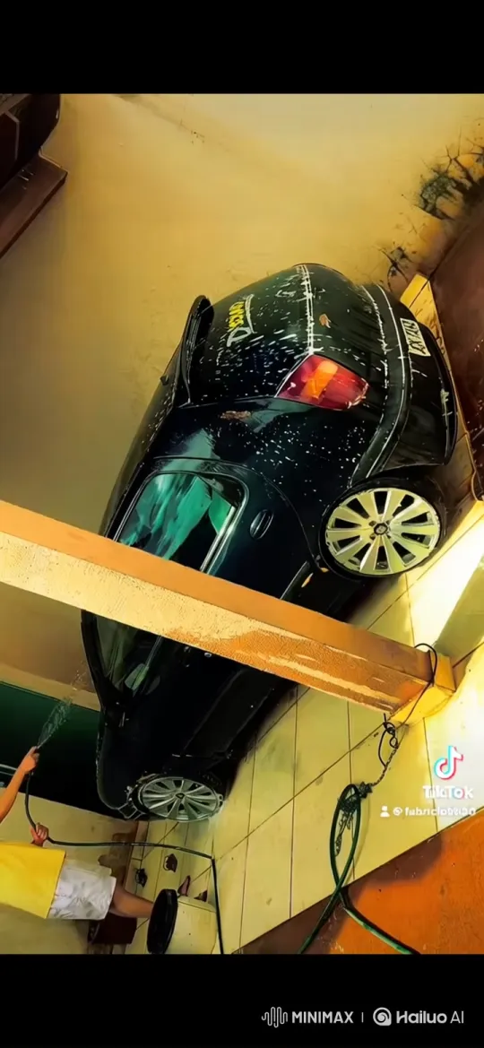 Car Lowering and Washing in Garage – AI Generated Video | Hailuo AI