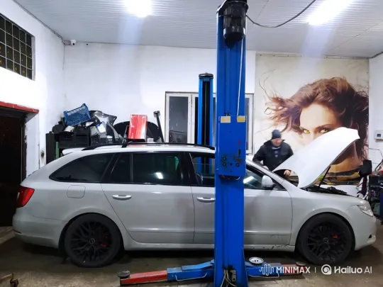 Man Breakdances on Car Roof in Auto Shop – AI Generated Video | Hailuo AI