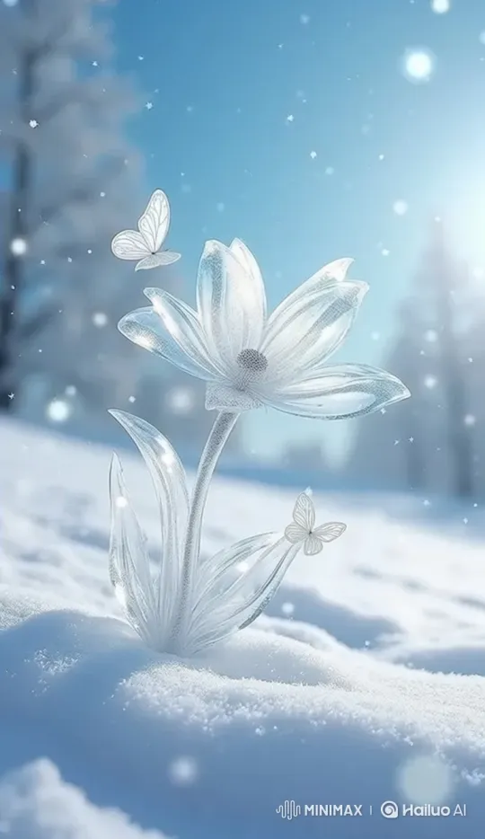 Ice Flower Bloom: Enchanted Winter Wonderland – AI Generated Video | Hailuo AI