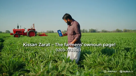 Farmer Connects with 'Kissan Zarat' on Facebook – AI Generated Video | Hailuo AI