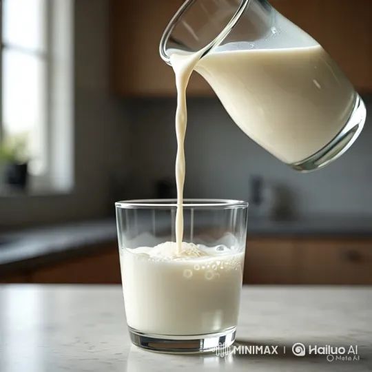 Mesmerizing Close-Up of Milk Pouring into Glass – AI Generated Video | Hailuo AI