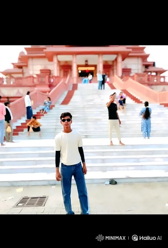 Young Man Meets Prime Minister Modi in Front of Grand Building – AI Generated Video | Hailuo AI