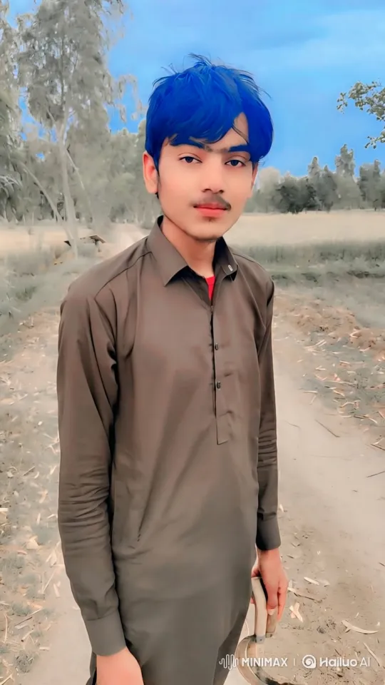 Young Man with Blue Hair Enters SUV on Dusty Path – AI Generated Video | Hailuo AI