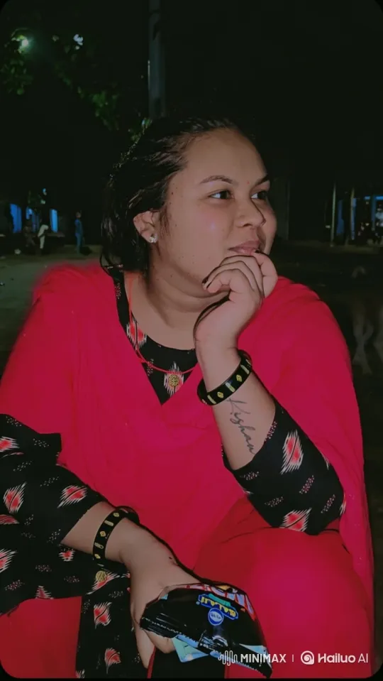 Contemplative Woman in Nighttime Park Setting – AI Generated Video | Hailuo AI