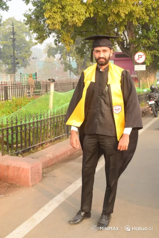 Graduate in Cap and Gown Amidst Quiet Nature – AI Generated Video | Hailuo AI