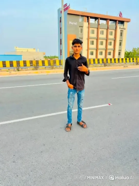 Young Man Stands Calmly on Empty Road, Shirt Ripples in the Wind – AI Generated Video | Hailuo AI