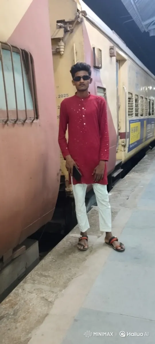 Young Man in Tunic Awaits Train at Station – AI Generated Video | Hailuo AI