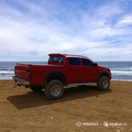 Red Pickup Truck Transforms with Advanced Air Suspension – AI Generated Video | Hailuo AI