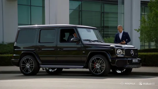 Man Drives Away in Mercedes-Benz G-Wagon – AI Generated Video | Hailuo AI