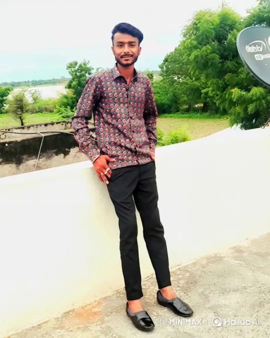 Young Man in Casual Pose on Rooftop – AI Generated Video | Hailuo AI