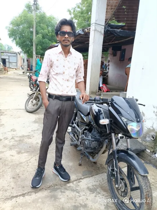 Young Man on Motorcycle Transitions from Village to Majestic Mountainscape – AI Generated Video | Hailuo AI