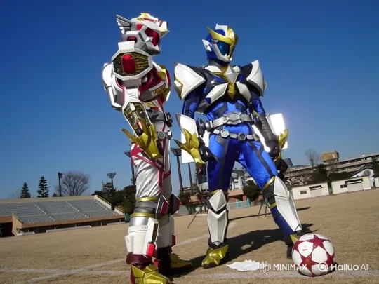 Armored Figures Prepare to Play Soccer – AI Generated Video | Hailuo AI