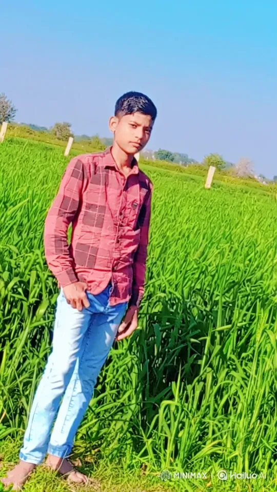Young Man Smiles Gently in Windy Field – AI Generated Video | Hailuo AI