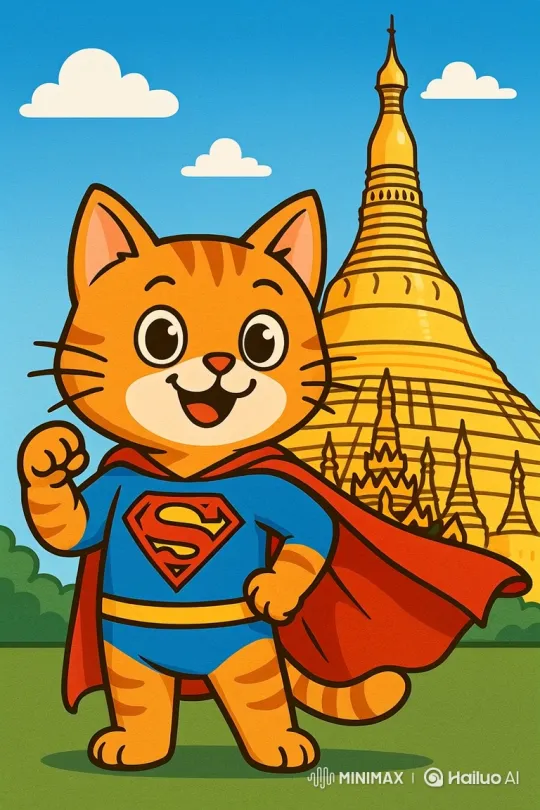 Super Cat Rescues Distressed Kitten on Rooftop – AI Generated Video | Hailuo AI
