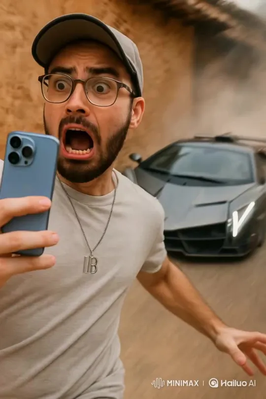 Young Man Drives Lamborghini Veneno from Village – AI Generated Video | Hailuo AI