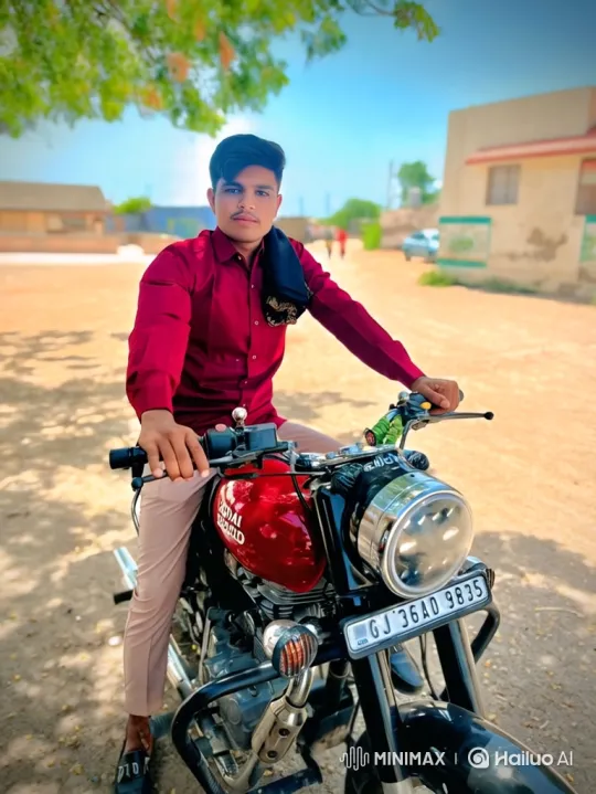 Young Man on Motorcycle in Tranquil Setting – AI Generated Video | Hailuo AI