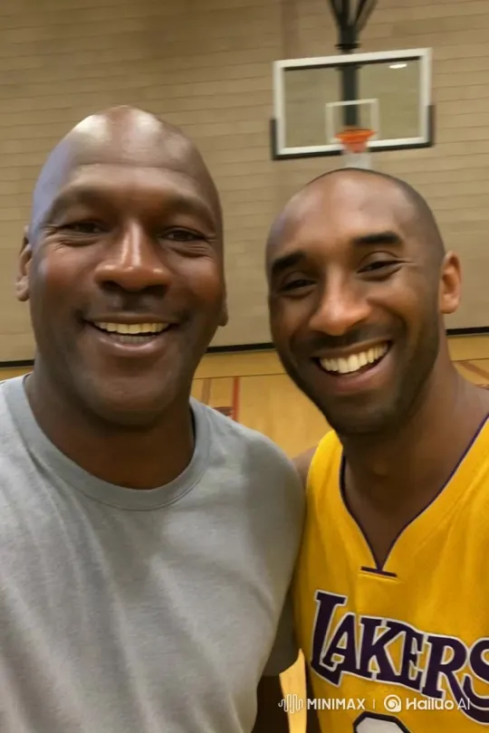 Jordan and Bryant: Smiling on the Basketball Court – AI Generated Video | Hailuo AI