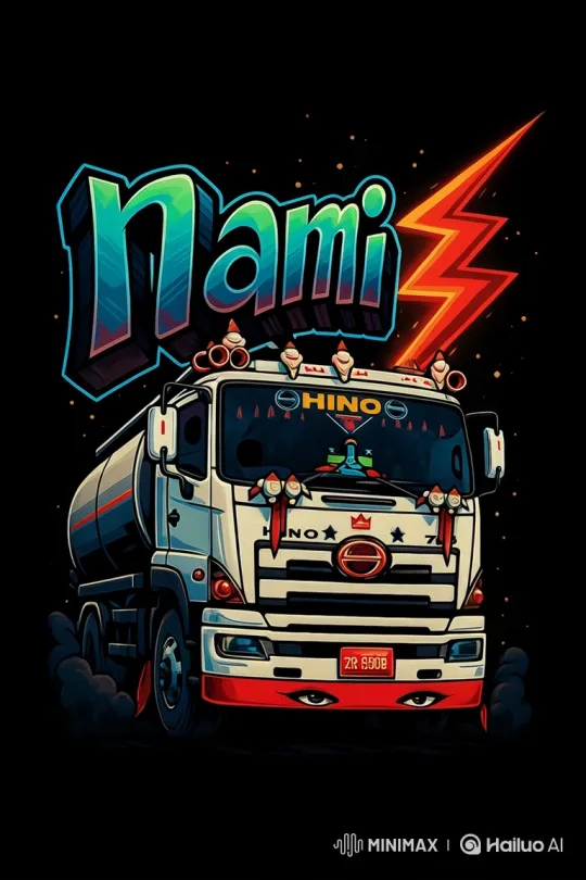 Hino Tanker Truck Animation with Dynamic Lightning Effects – AI Generated Video | Hailuo AI