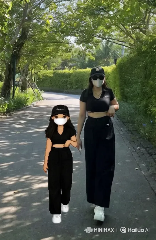 Cinematic 180° Orbit Around Real and Digital Selves – AI Generated Video | Hailuo AI