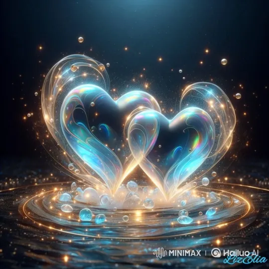 Glowing Hearts Dance in Magical Luminous Embrace – AI Generated Video | Hailuo AI