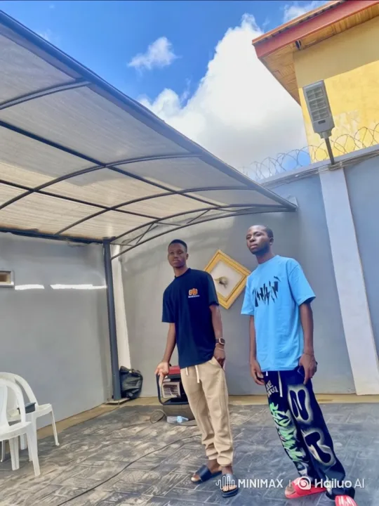 Young Men Enter Lamborghini in Courtyard – AI Generated Video | Hailuo AI