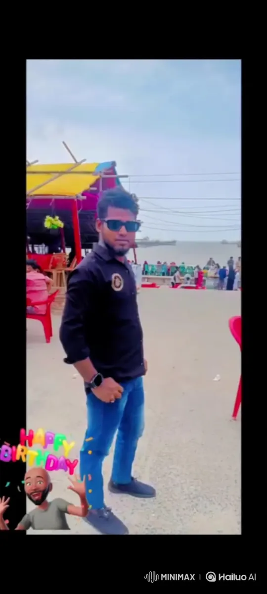 Young Man Enjoying a Lively, Overcast Day by the Water – AI Generated Video | Hailuo AI