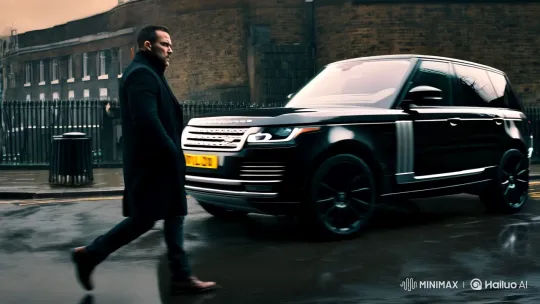 Hard Man Approaches His Range Rover in Moody London Scene – AI Generated Video | Hailuo AI