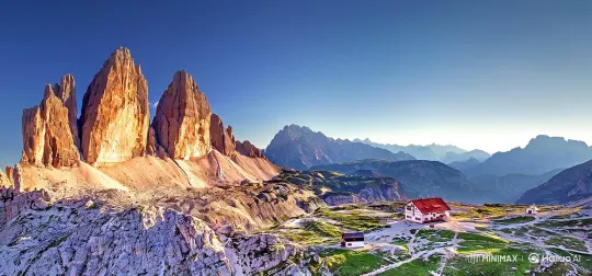 Dramatic Mountain Landscape with Flock of Birds at Sunrise/Sunset – AI Generated Video | Hailuo AI