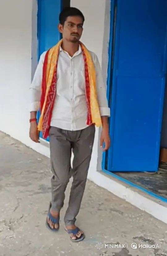 Young Man Greets Renowned Politician at Blue Door – AI Generated Video | Hailuo AI