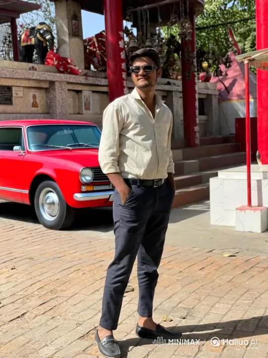 Young Man Meets Narendra Modi Lookalike in Courtyard – AI Generated Video | Hailuo AI