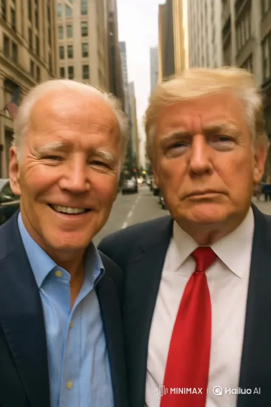 Biden and Trump Share New York Selfies – AI Generated Video | Hailuo AI