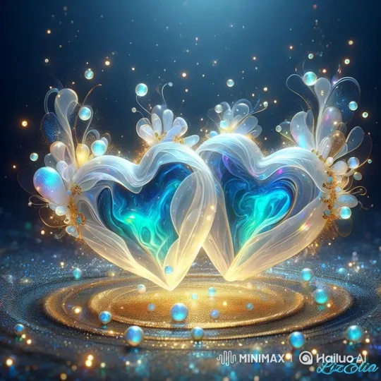 Celestial Dance of Luminous Hearts in Cosmic Scene – AI Generated Video | Hailuo AI