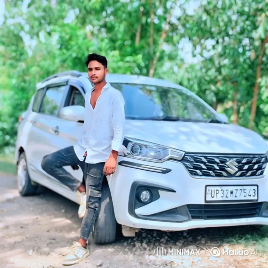 Young Man Against White Car, Gradual Zoom-In – AI Generated Video | Hailuo AI