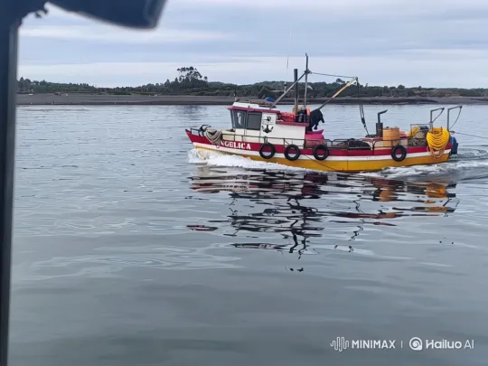 Fishing Boat 'ANGELICA' Sailing Across Grey Water – AI Generated Video | Hailuo AI