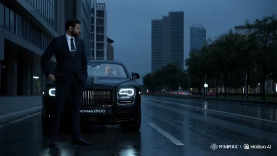 Modi Meets Confident Man on Modern City Street – AI Generated Video | Hailuo AI