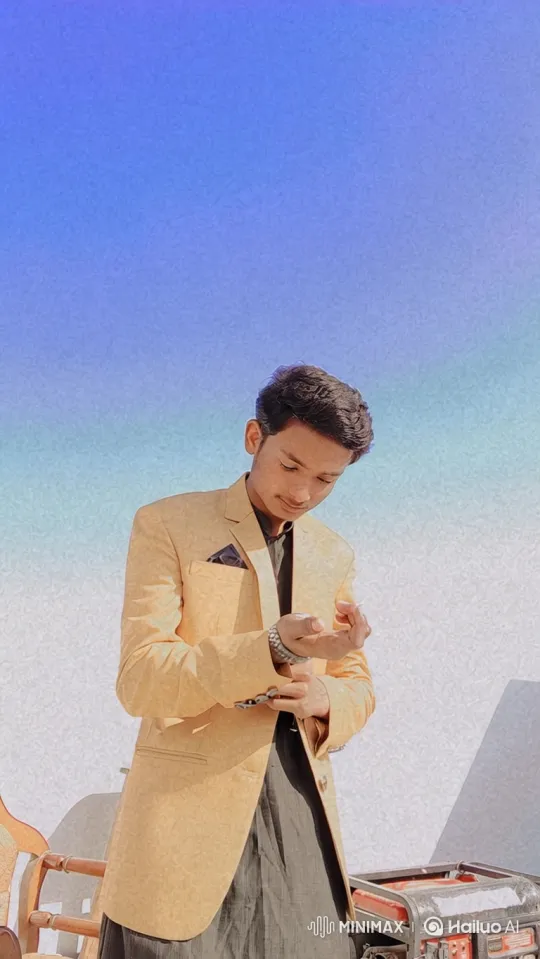 Young Man Adjusting Watch in Outdoor Setting – AI Generated Video | Hailuo AI
