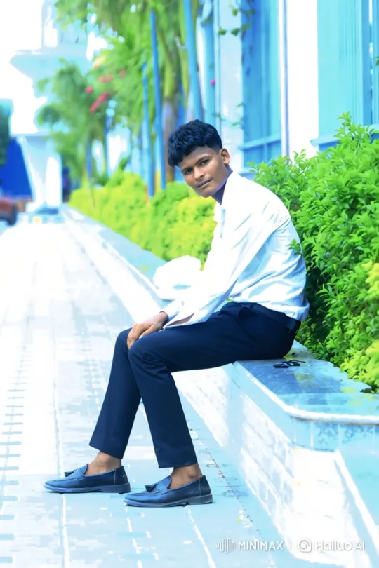 Stylish Young Man on Stone Ledger with Tracking Camera – AI Generated Video | Hailuo AI