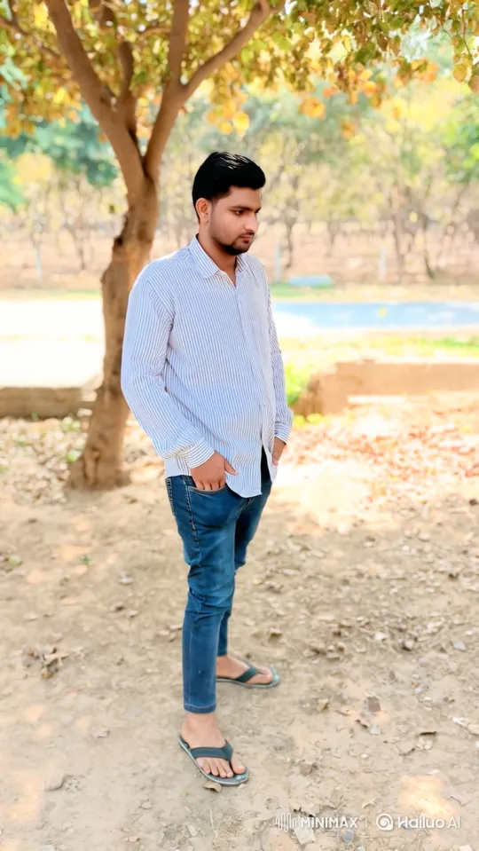Man's Contemplative Stance Evolves into a Gentle Smile – AI Generated Video | Hailuo AI