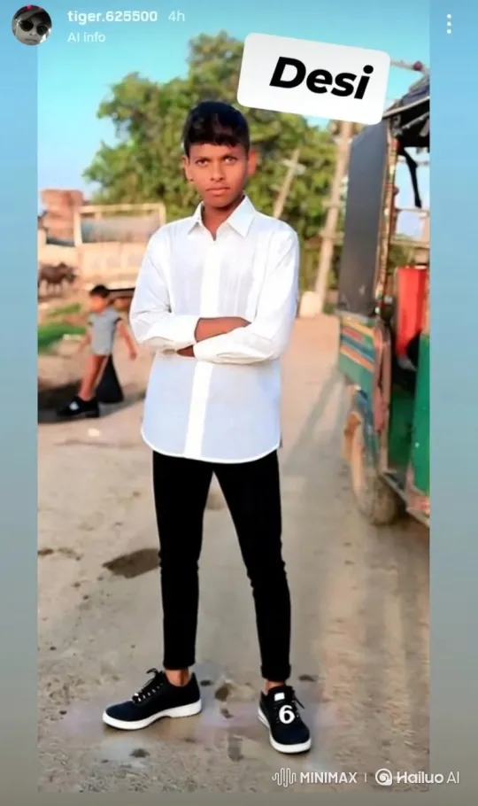 Young Man Meets Figure Resembling Modi in Rural Setting – AI Generated Video | Hailuo AI