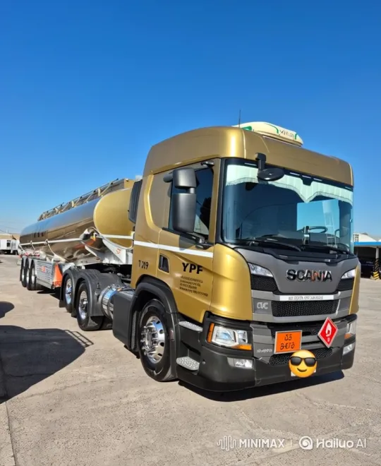 Modern Scania Tanker Truck Departure in Sunlit Depot – AI Generated Video | Hailuo AI