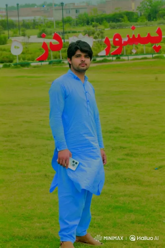 Young Man in Park with Gentle Smile and Ruffling Clothes – AI Generated Video | Hailuo AI