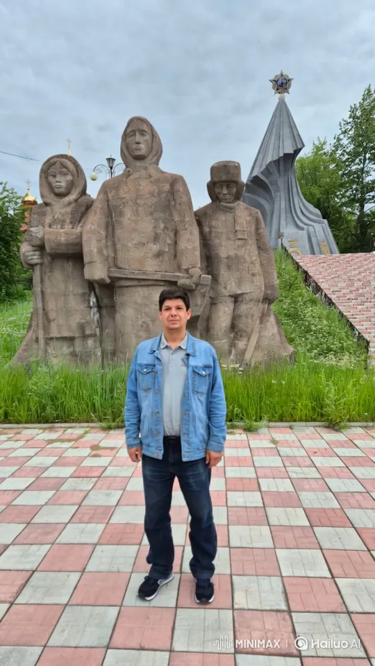 Man Transformed into Golden Statue by Animated Stone Figure – AI Generated Video | Hailuo AI
