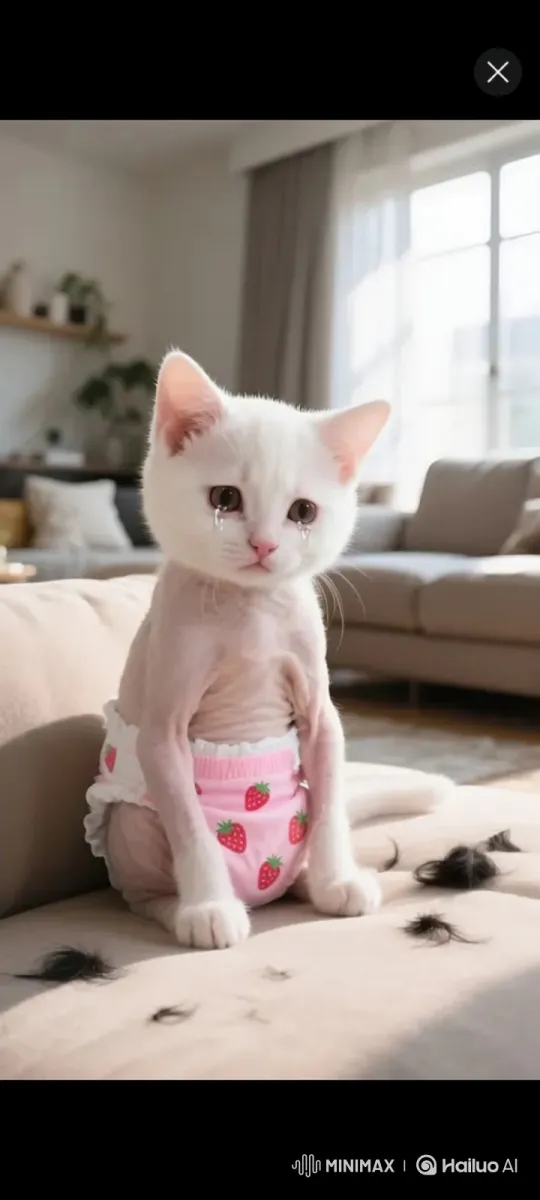 Distressed Shaved Kitten Attacked by Wild Dogs in Cage – AI Generated Video | Hailuo AI