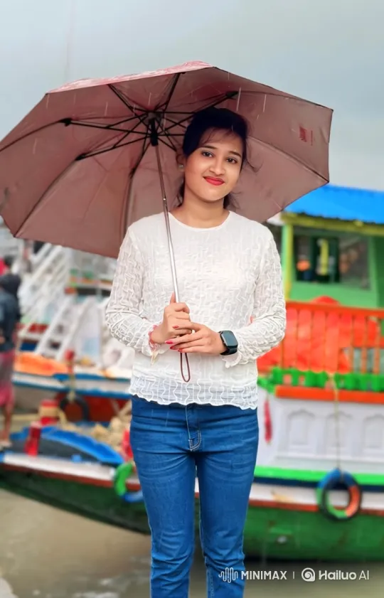 Woman Confronts Unseen Recipient Under Umbrella – AI Generated Video | Hailuo AI